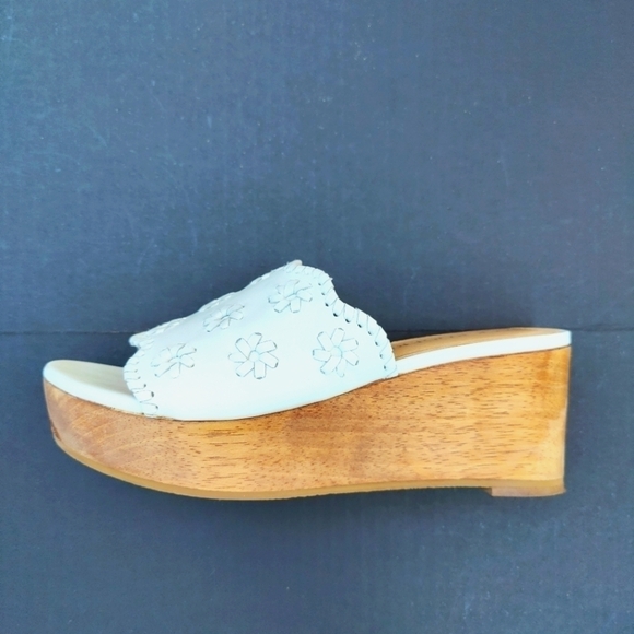 JACK ROGERS Rory Wedge White Floral Women's Slip-On Size 8 - Picture 5 of 10